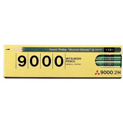 【特価商品】三菱鉛筆 鉛筆 9000 2H 1ダース K90002H
