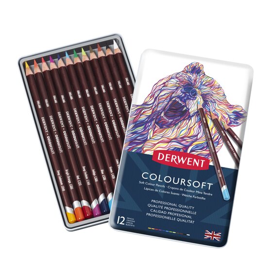 【特価商品】Derwent ダーウェント カラーソフト 油性色鉛筆 12本パック