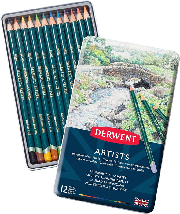 【特価商品】Derwent ダーウェント アーチスト 油性色鉛筆 12本パック