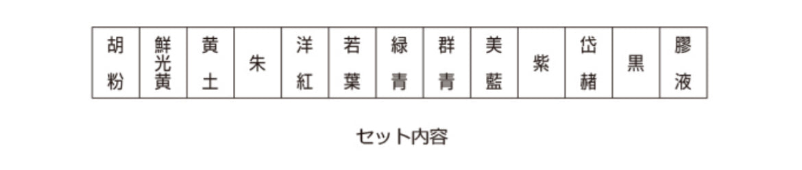 日本画チューブ絵具12色　筆入りセット