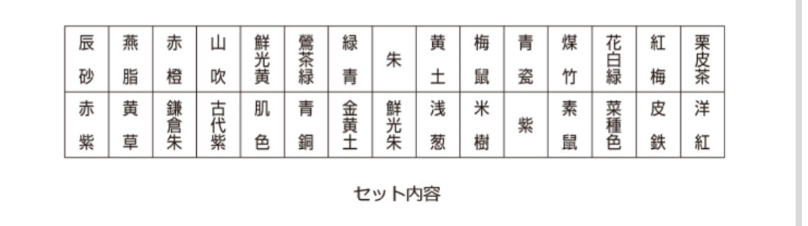 日本画チューブ絵具24色　筆入りセット