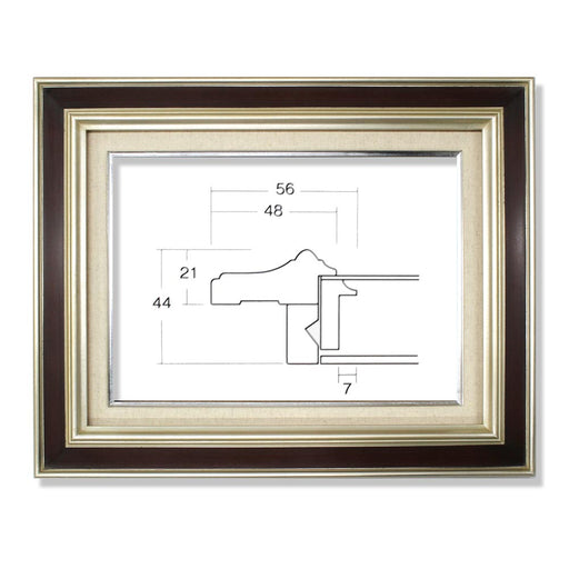 大額 油彩額 7761 シルバー/焦茶 キャンバスサイズF4