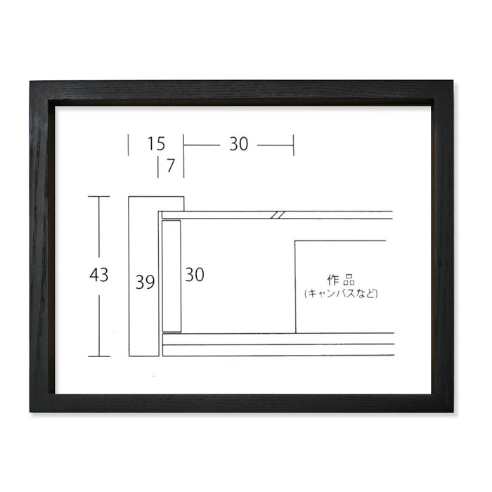 同志舎 油彩額 細角箱15 黒 キャンバスサイズSM