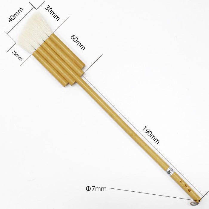 日本画筆 ホルベイン  優彩 連筆 中太片羽 5本立　サイズ寸法